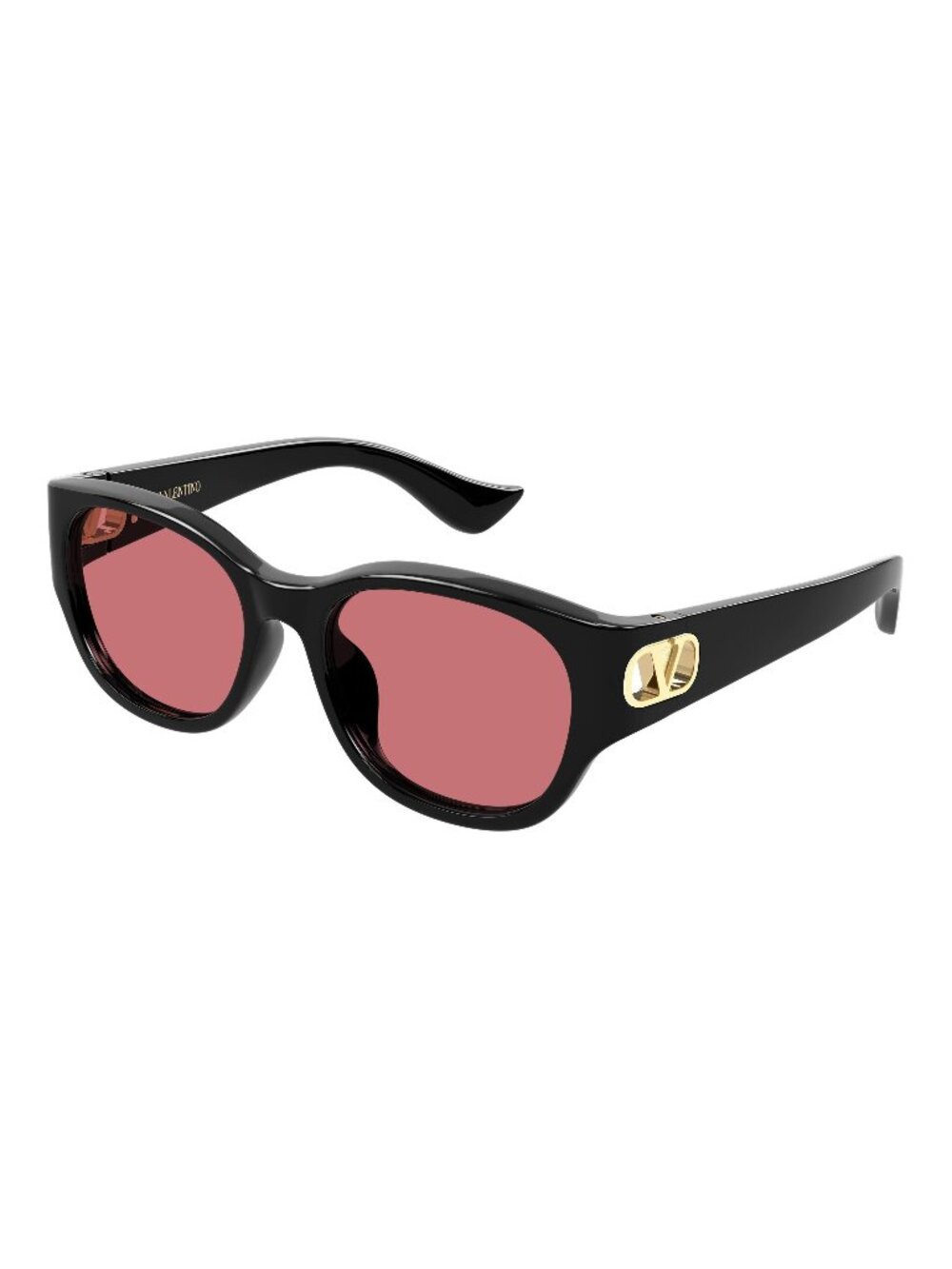 New Valentino Women's Sunglasses Black Red Lens Injected Frame VG0039SK 002 55